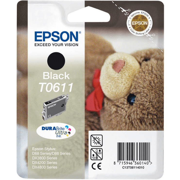 Epson T0611-C13t06114020 Siyah Orjinal Kartuş
